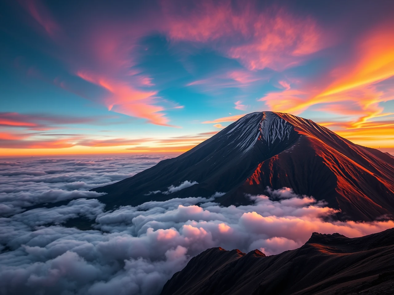 Mount Pulag Philippines sea of clouds at sunrise